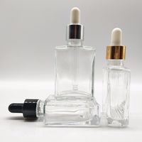 Botellas de vidrio cuadradas de e-líquido 30 ml con contenedor de gallinero transparente para aceite esencial y aromaterapia 1 oz