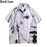 Dark Icon Vintage Street Men's Shirts Short Sleeve Summer Thin Material Hawaiian Shirt Man Blouse Male Top G0105