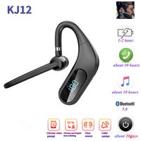KJ12 Business Bluetooth Earbuds 5.0 TWS Case sans fil Écouteurs Casque de jeu stéréo dans le casque de voiture d'oreille pour téléphone