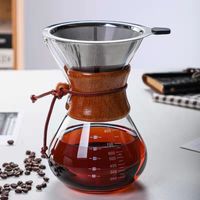 Hand- made Coffee Sharing Pot Filter Glass Coffees Filters Cu...