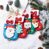 13*20cm Christmas socks Stockings Santa Snowman Gift Holders Storage bag tree festival decoration children for candy lovely