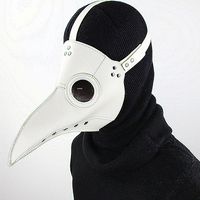 Accesorios de vestuario divertido medieval steampunk plaga doctor con máscara de pájaro látex punk cosplay máscaras pico adulto halloween evento cosplay apoyos blanco