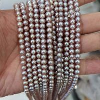 Other Small Size 4mm Round Freshwater Pink And Purple Loose Pearl Beaded Strands For Making Jewlery