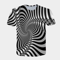 New Color Vertigo Geometric Pattern Pattern 3D T-Shirt Digital Stampa Digital uomo e manica corta da uomo allentato