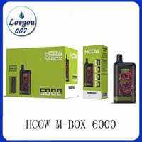 100% original Hcow M-Box Display E-Cigarros Dispositivo Kit 6000 Puffs USB Tipo-C Bateria Recrolado 15ML PODs PODs PODs Cartuchos de Bobina de Malha