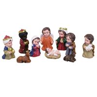 Decoraciones de jardín de 10 piezas Figuras de natividad - Mini People Personas de resina Decoración de naves