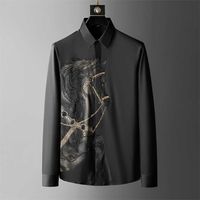 Brand Luxury Men's Shirt Autumn Long Sleeve Slim Casual Shirts Business Social Formal Dress Streetwear 220119