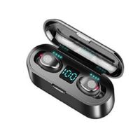 Novo fone de ouvido sem fio Bluetooth v5.0 F9 TWS Headphone HiFi Estéreo Earbuds LED Display Touch Control 2000mAh Power Bank Headset com Mic