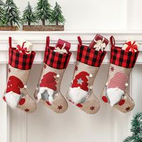 Decorazioni natalizie Santa calze Tartan Dolls Dolls Bambole Biancheria Biancheria Biancheria Pendente di Natale Ornamenti regalo Borsa regalo Arredamento allegro per la casa 2022