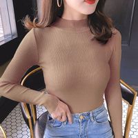Autumn Winter Woman Sweaters Knitted Turtleneck Long Sleeve ...