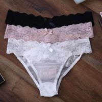 Calcinha feminina Sexy Lace Lace Gaze para mulheres underwear moda cor sólida respirável bordado feminino