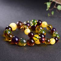 Pure Natural Myanmar Wax Amber Mano Cuerda Buddhist Beads Fashion Hombres y mujeres Strands