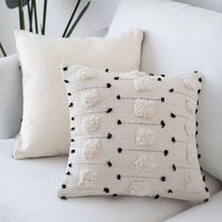 Almofada/travesseiro decorativo branco preto geométrico capa de almofada marroquino tecido para sofá de decoração em casa 45x45cm/30x50cmcushion/decoração