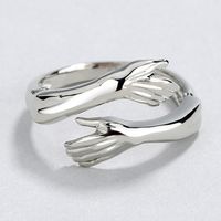 S925 Silber Europäische und amerikanische Schmuck Liebe Umarmung Band Ringe Retro Fashion Tid Flow Open Ring Pr601