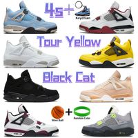 En Kaliteli 4 Basketbol Ayakkabı 4 S Erkek Kadın Sneakers Spor Trainers Kara Kedi Tur Sarı Sırlanmış Ateş Kırmızı Kaktüs Jack Üniversitesi Mavi ABD 5.5-13