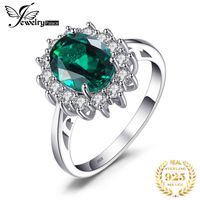 JewelryPalace Prinses Diana Gesimuleerde Groene Emerald Engagement Kate Middleton Crown 925 Sterling Silver Ring voor vrouwen