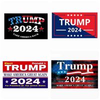 3*9inch Trump 2024 U.S. General Election Car Bumper Flags Stickers House Window Laptop Decal Take America Back Keep America Great Sticker 10pcs lot JY0805
