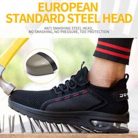 Chaussures de sécurité pour hommes Anti-fracasing Travaux anti-piercing respirant Poids léger en acier à orteil protecteur 220105