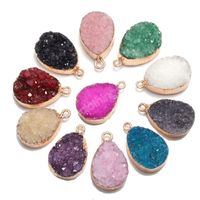 Colares de pingentes de pedra de cristal natural irregulares para mulheres menina festa de moda clube jóias com corrente de corda