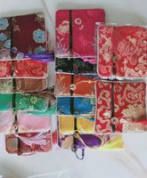 Bolsa de bolsa de bolsa de moedas de zíper floral Pequenos sacos de presente para bolsa de seda de jóias Titular de cartão de crédito chinês