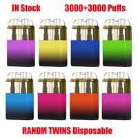 Original Randm Twins-Einweg-E-Zigaretten-Geräte-Kit 2-in-1 6000 Puffs 550mAh-Akku 7 + 7ml Netzdraht Vorgefüllte Kartusche Pod Vape Pen Authentic