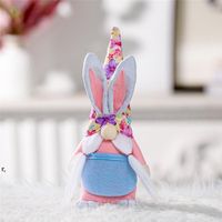Easter Bunny Gnome Decorazione Handmade Peluche senza motivo Dwarf Doll Holiday Home Ornamenti per bambini Regalo dei bambini CCE12194