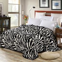 Coperte Super confortevole Soft Mink Pelting Coperte Zebra Pattern a righe floreale gettato sul divano / letto viaggio traspirante
