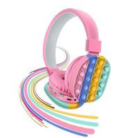 Party Bubble Toy Silicone Headset Push Bubble Juguete Auricular Arco iris Auricular Simple y Lindo Bluetooth Headset Estéreo Partido DiscomPresione Juguete
