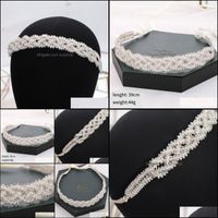 Hair Clips & Barrettes Jewelry Handmade Crystal Ribbon Headbands For Women Tiaras And Crowns Bridal Wedding Accessories Sier Color Rhineston