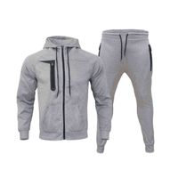 2021 Nowe Mężczyźni / Kobiety Dres Dressuit Bluzy Casual Solid Color Zipper Hoodie + Pant Mężczyźni 2-częściowy zestaw Mężczyźni Jesienny Polar Jogger Sports Suit