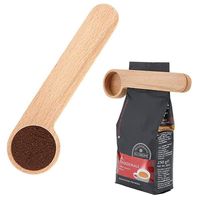 Scoop di caffè in legno con sacchetto clip cucchiaio cucchiaio in faggio solido Zza3311