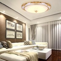 Luces de techo 18cm Cristal LED moderno europeo Americano Redondo Sala de estar Dormitorio Iluminación de la casa Luz de acero inoxidable