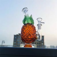 THICK 7.8" CUTE Pineapple BONG Heavy Glass Water Pipe HOOKAH Brown Pipe 14mm Joint Bowl