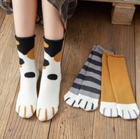 Nuovo autunno inverno Cat Paw Paw Pattern Pattern Series Cotton Signore Socks Divertente stile carino sul regalo di Natale per le donne