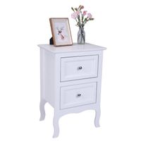 Bedroom Furniture Nordic Simple Small Coffee Modern and Contemporary Country Style Two-Tier Night Table Large Size White