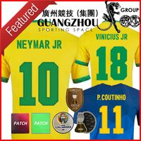 2020 2021 Neymar Jr Coutinho Vinicius Soccer Jersey Brazils National Team 21 22 Camisa Brasil Kids Kit Fotbollskjorta Kvinnor Training Silva Fred Jesus Fabinho Danilo
