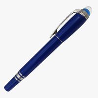 HEDEFEPEN Lüks Kalem Klasik Yuvarlak Kristal Mavi İmza Kalemler Noble Hediye Metal Dövme Rahat Yazma İyi-Hediye