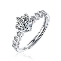 Cluster Rings ANZIW 925 Sterling Silver Moissanite Diamond 0...