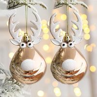 Decoração do Partido 2 Pcs Elk Bolas de Natal enfeites Xmas Hanging Bauble Pingente Decorações para o ano em casa Navidad 2022