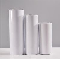 SUBLIMATION DE 20OZ Skinny Tumblers Skinny 30oz Gold Blanc Blanc avec Couvercle Straw Safe Inox Isolate Cup Tippy