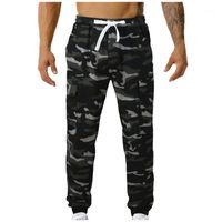 Calças masculinas slim mid-cintura lace-up macacão militar camuflagem combate esportes cargas moda confortável pantalones de hombre