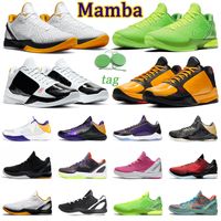 Mamba zoom 6 protro hombres zapatos de baloncesto grinch mambacita del sol caos alternativo bruce lee 5 anillos lakers púrpura preludio para hombre entrenadores deportes al aire libre zapatillas deportivas
