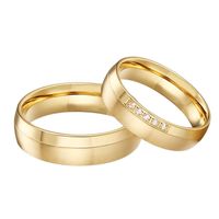 Anéis de casamento conforto ajuste modelo de amor alianças conjuntos para homens e mulheres anel de dedo de dedo de aço inoxidável