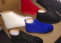 Il fondo è rosso High Gang Shoes Studed Spikes Appartamenti Scarpa di lusso per Mens Donne Party Genuine Leather Sneakers Casual 35-47