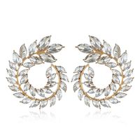 DANNELLIER 2021-Femmes Strass Boucles d'oreilles Grand Ronde Géométrique Crystal de luxe de luxe 5Couleurs 2021