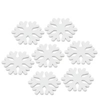 Décorations de Noël 100pcs mini flocon de neige en bois blanc neige floconneuse de décoration artisanat