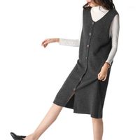 Swetry damskie Stylowe produkt 100% piękna kamizelka z wełny, przednia i tylna szyja, prosta konstrukcja jednopierierska, elegancka czysta kamizelka