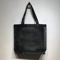 Fashion black shopping mesh bag C classic pattern travel bag...