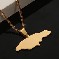 Pendant Necklaces Stainless Steel Gold Color Jamaica Map Jamaican Chain Jewelry