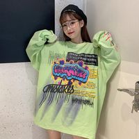 Kadın T-shirt NICEMIX 2021 Moda Kore Streetwear Bayanlar Sonbahar Punk Tops Tees Kadınlar Baskılı Uzun Kollu T Shirt Rahat Hip Hop Clothi
